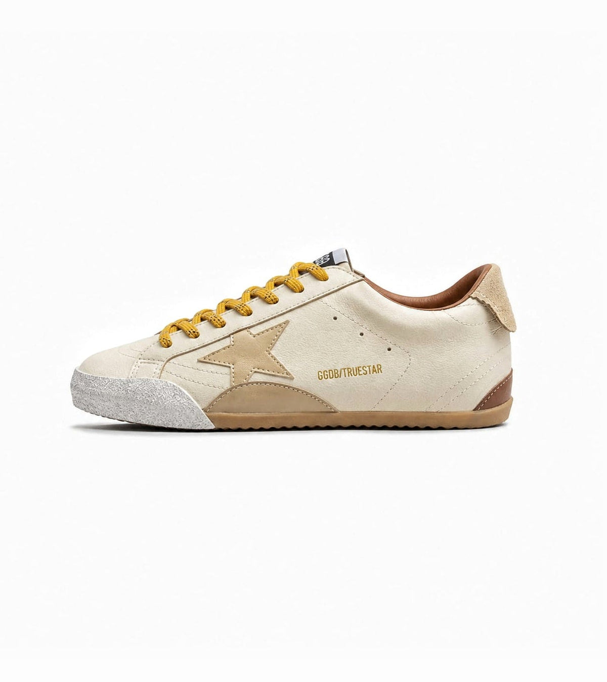 GOLDEN GOOSE TRUE STAR WHITE NAPPA LEATHER WITH GOLD STAR