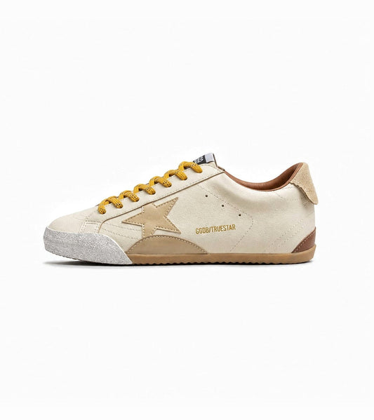 GOLDEN GOOSE TRUE STAR WHITE NAPPA LEATHER WITH GOLD STAR