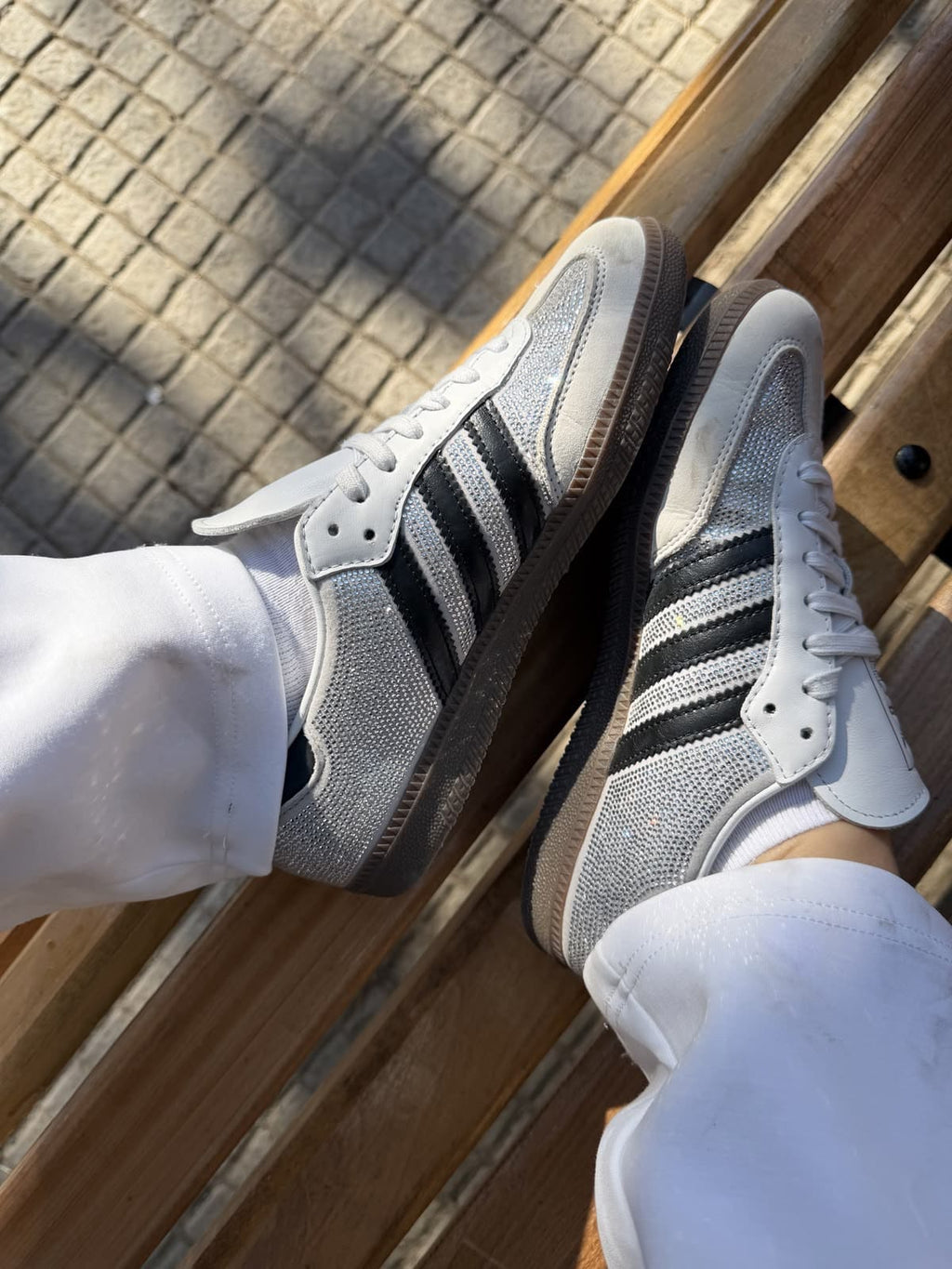 ADIDAS ORIGINAL SAMBA BLACK SILVER  RHINESTONES