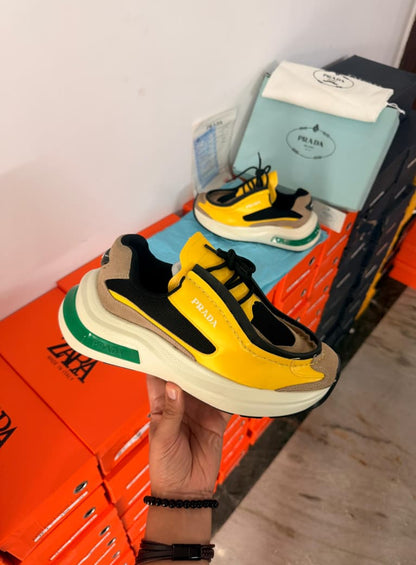 PRADA YELLOW BLACK MADE IN ITALY SNEAKERS