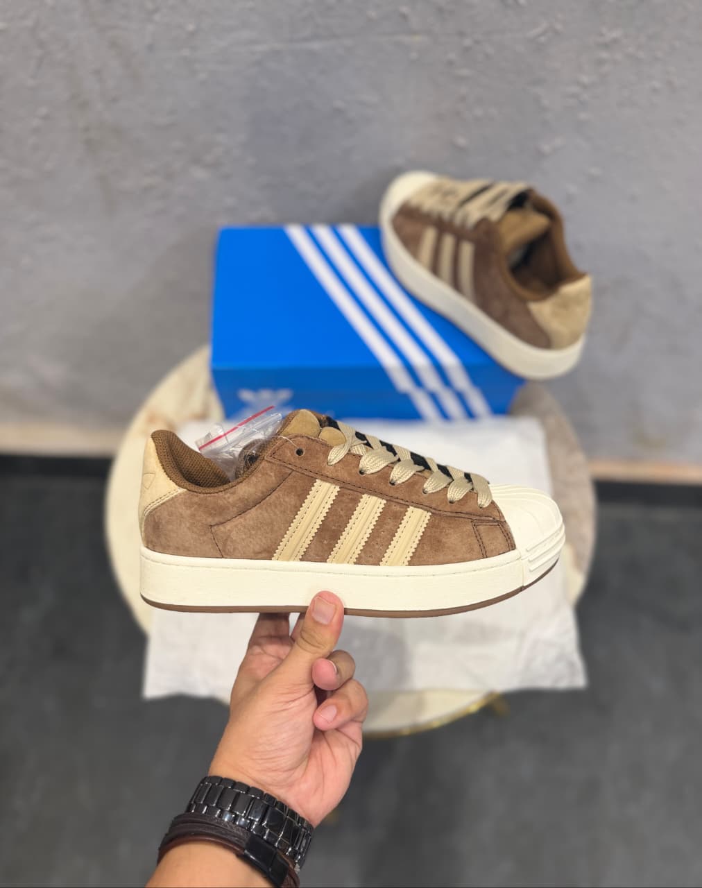 ADIDAS ORIGINALS SUPERSTAR  SUEDE TAN