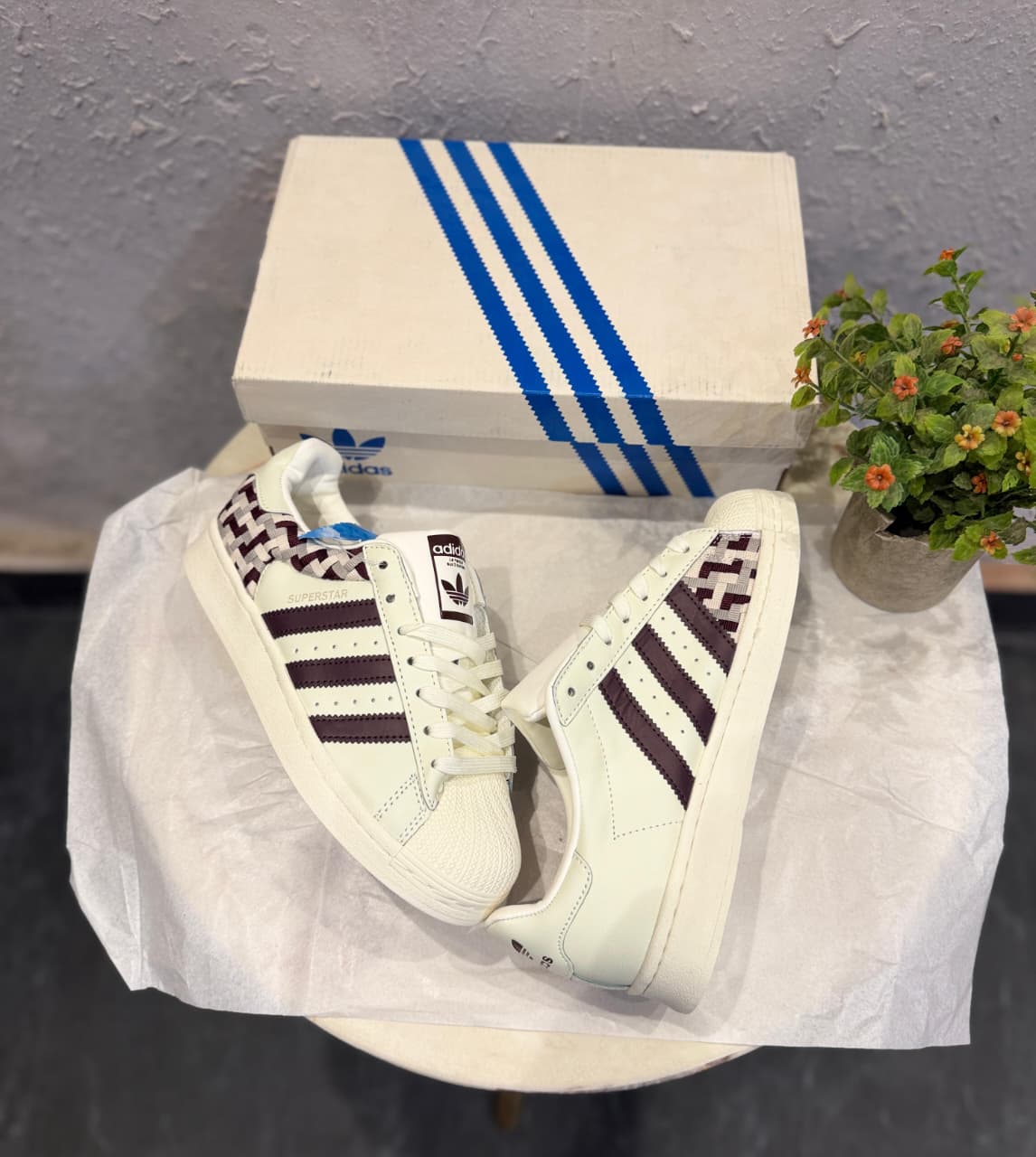 ADIDAS  ORIGINALS SUPERSTAR WOVEN WHITE BLACK