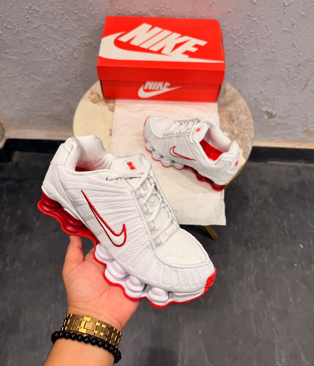 NIKE SHOX TL WHITE RED