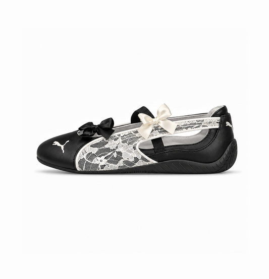 PUMA SPEED CAT BALLET LACE SILVER AND BLACK