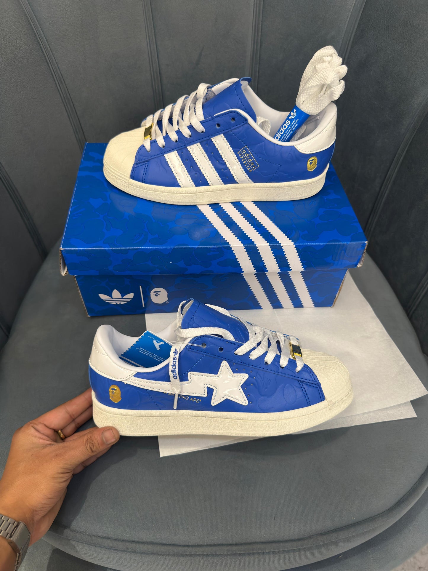 ADIDAS ORGINAL SUPERSTAR BAPE SKY BLUE