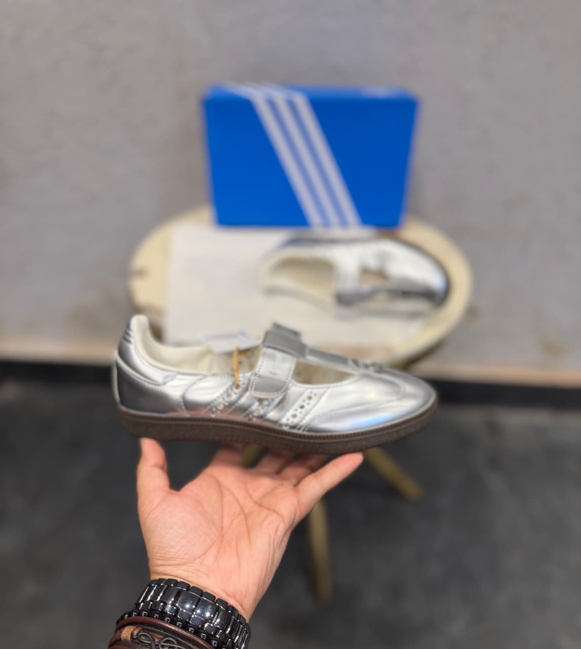 ADIDAS ORIGINAL SAMBA MARRY JANE METALLIC SILVER