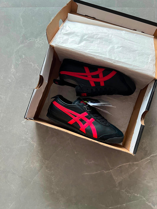 ONITSUKA TIGER PREMIUM QUALITY BLACK AND RED