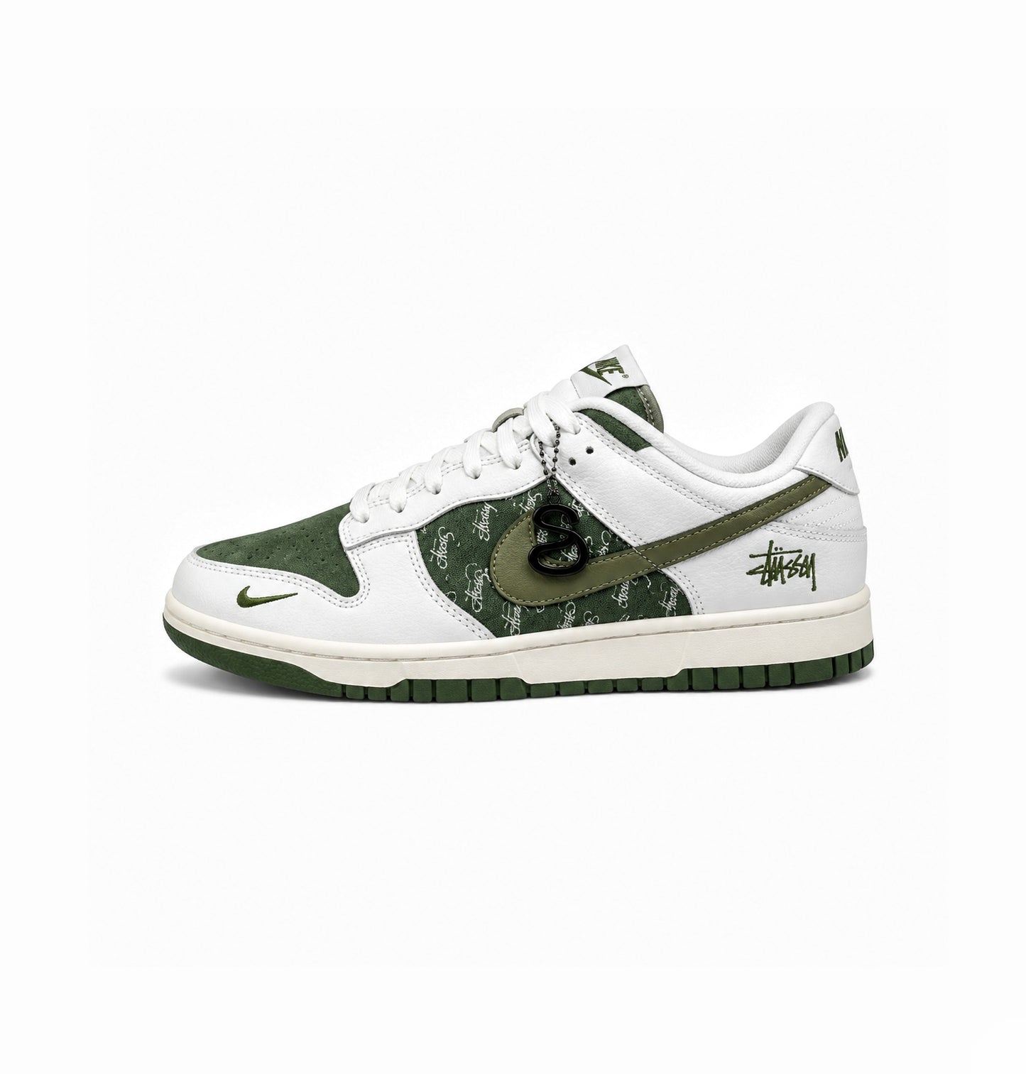 NIKE SB DUNK STUSSY S WHITE ARMY GREEN 2025