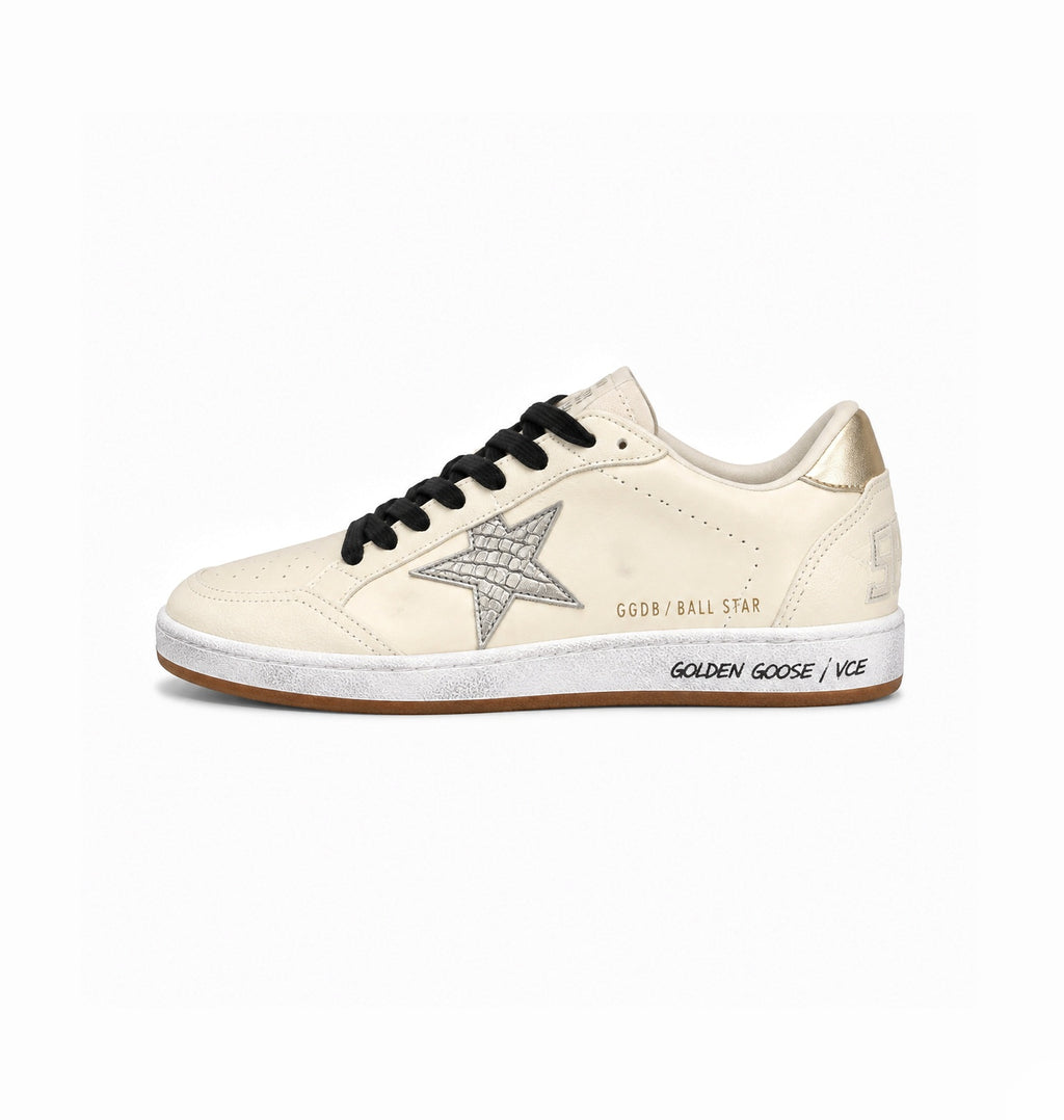 ADIDAS GOLDEN GOOSE BALL STAR WHITE SILVER SNEAKERS