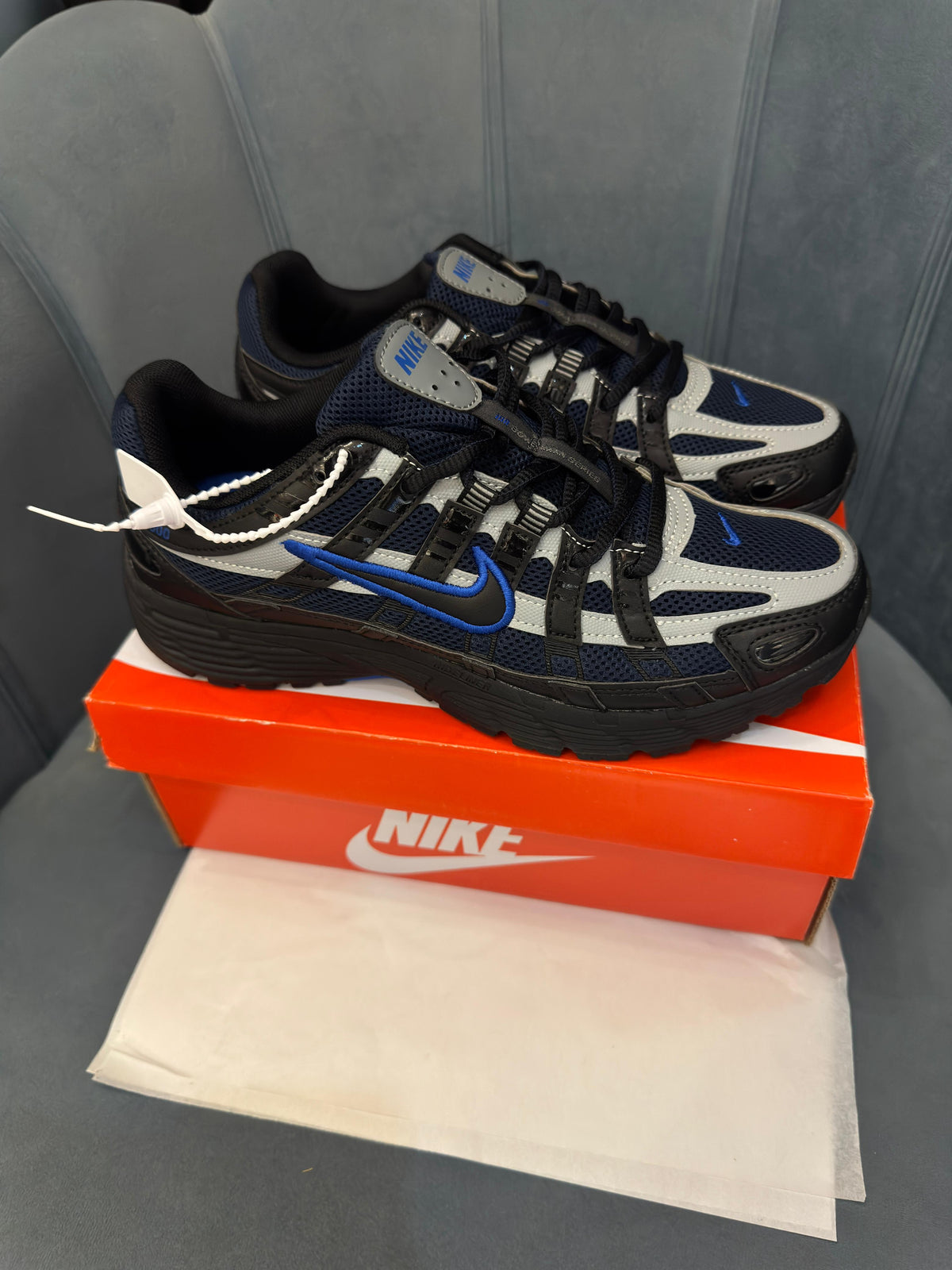 NIKE P 6000 TRAINER BLACK BLUE