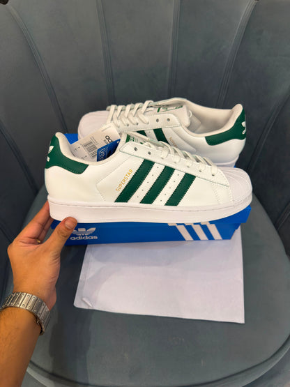 ADIDAS  ORIGINALS SUPERSTAR WHITE GREEN