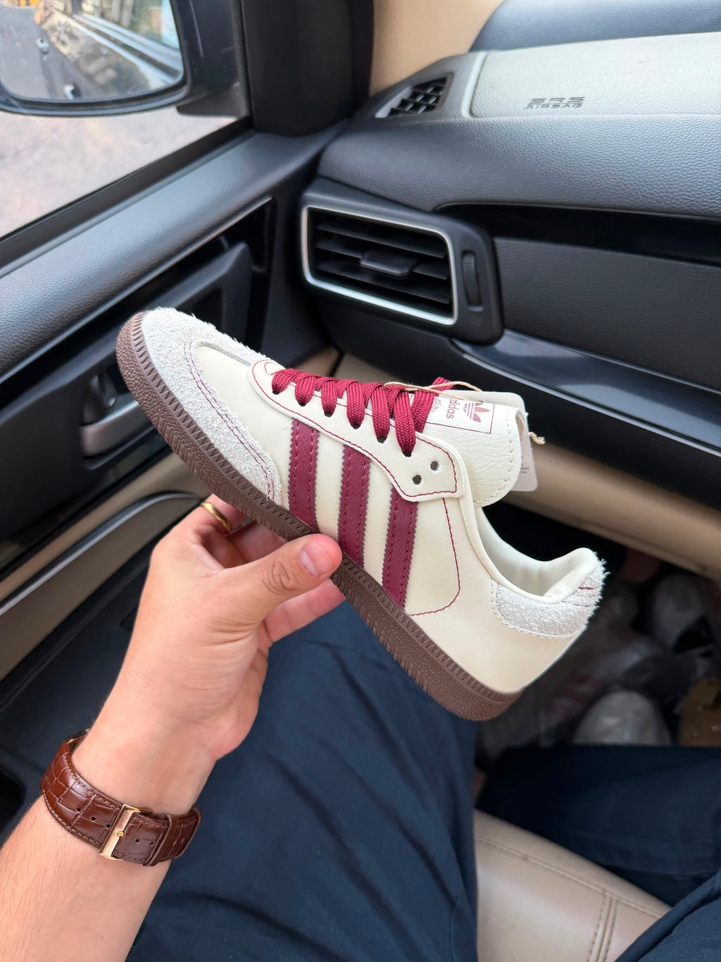 ADIDAS  SAMBA OG WHITE /MAROON
