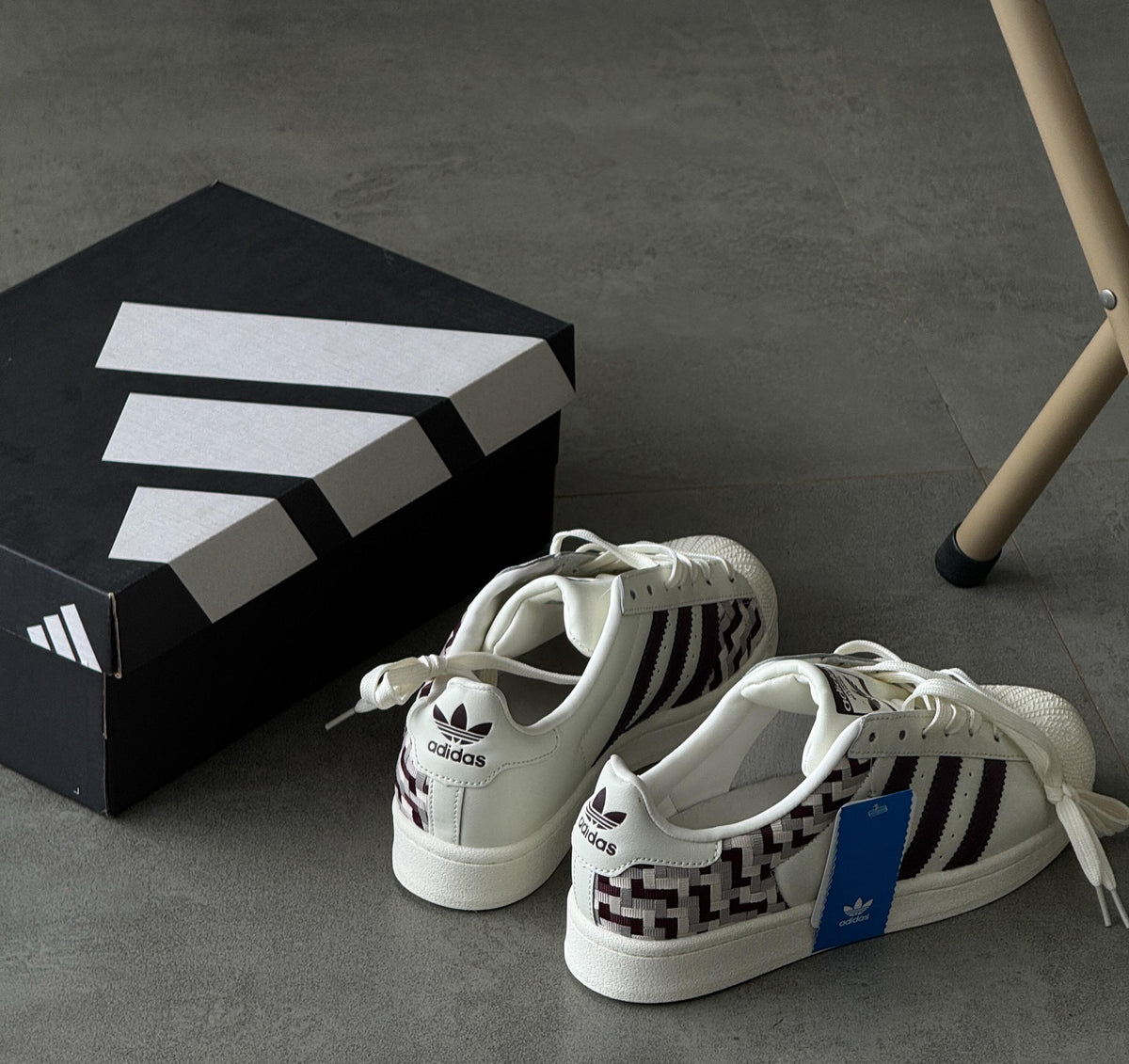 ADIDAS  ORIGINALS SUPERSTAR WOVEN WHITE BLACK