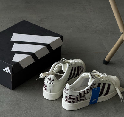 ADIDAS  ORIGINALS SUPERSTAR WOVEN WHITE BLACK