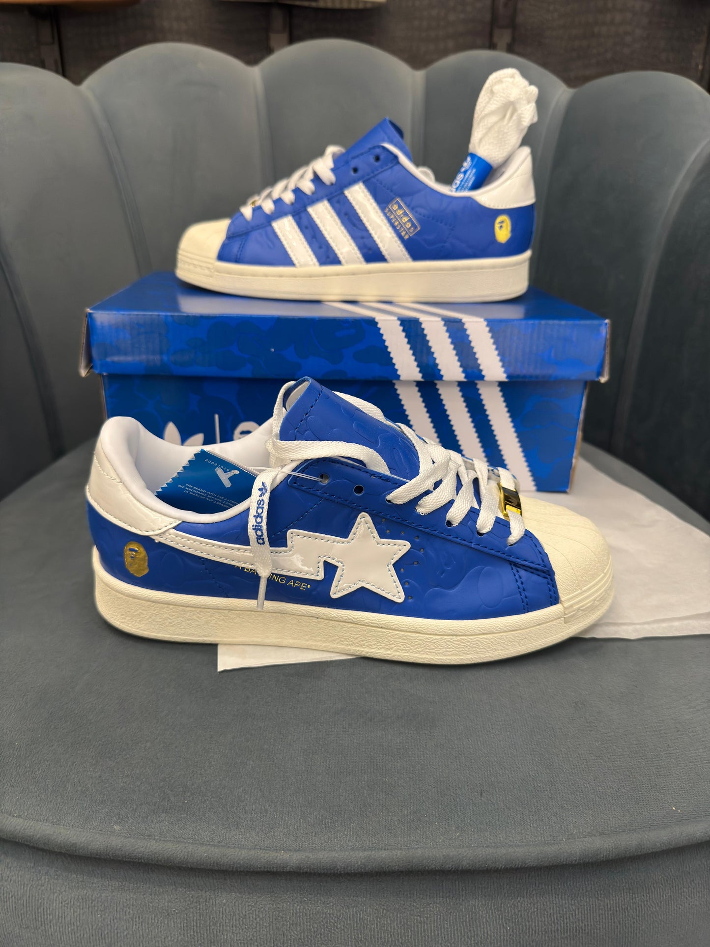 ADIDAS ORGINAL SUPERSTAR BAPE SKY BLUE