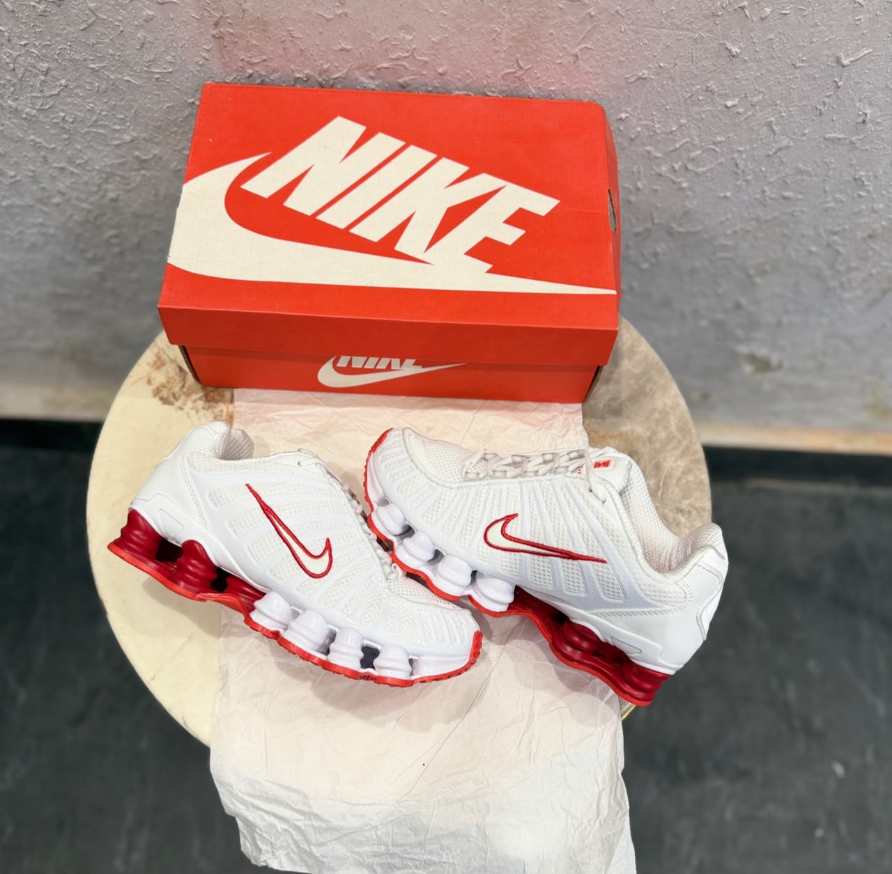 NIKE SHOX TL WHITE RED