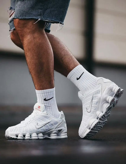 NIKE SHOX TLWHITE METALLIC SILVER