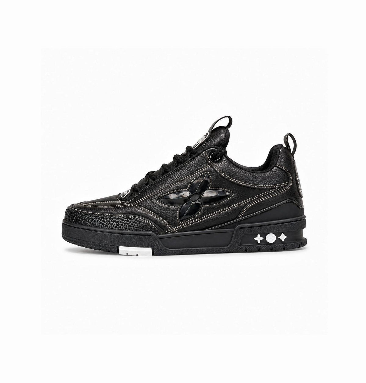 LOUIS VUITTON SKATE SNEAKERS OVERSIZED FLOWER BLACK