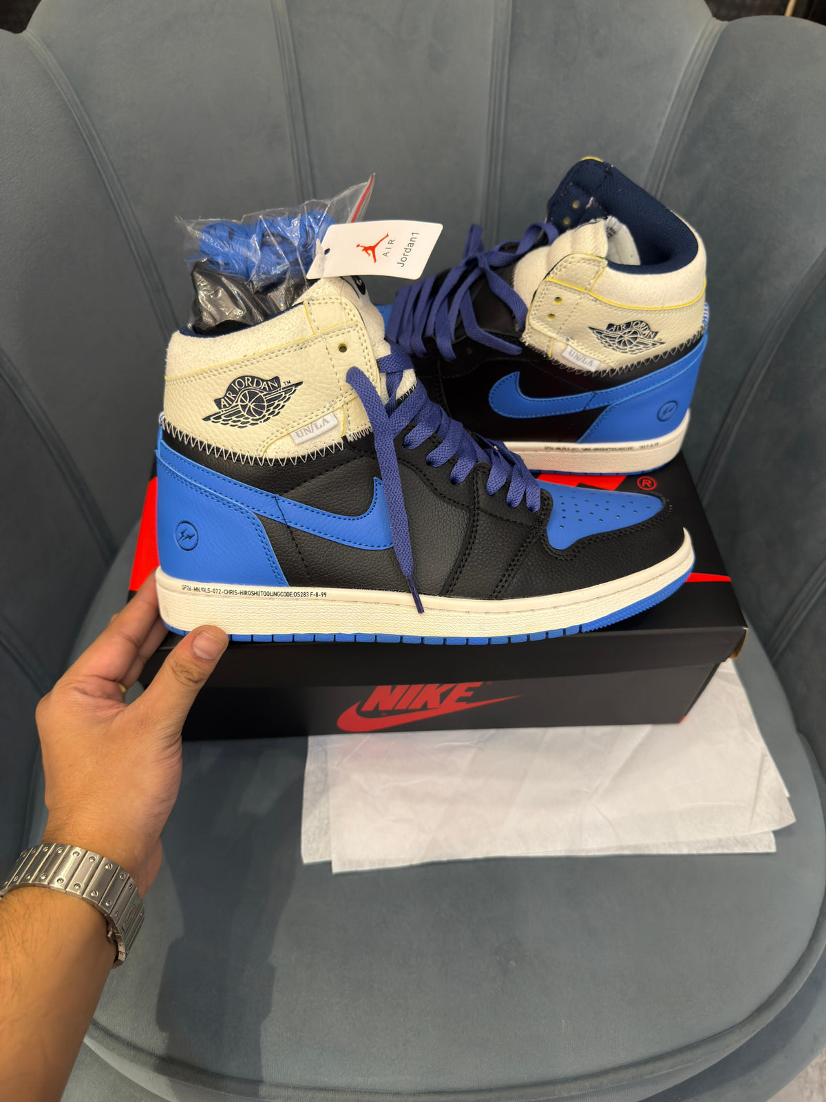 AIR JORDAN RETRO 1 HIGH OG SP FRAGMENT X UNION LA SPORT ROYAL