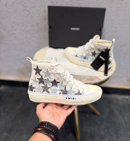 AMIRI  USA MUJER STAR HIGH WHITE SNEAKERS