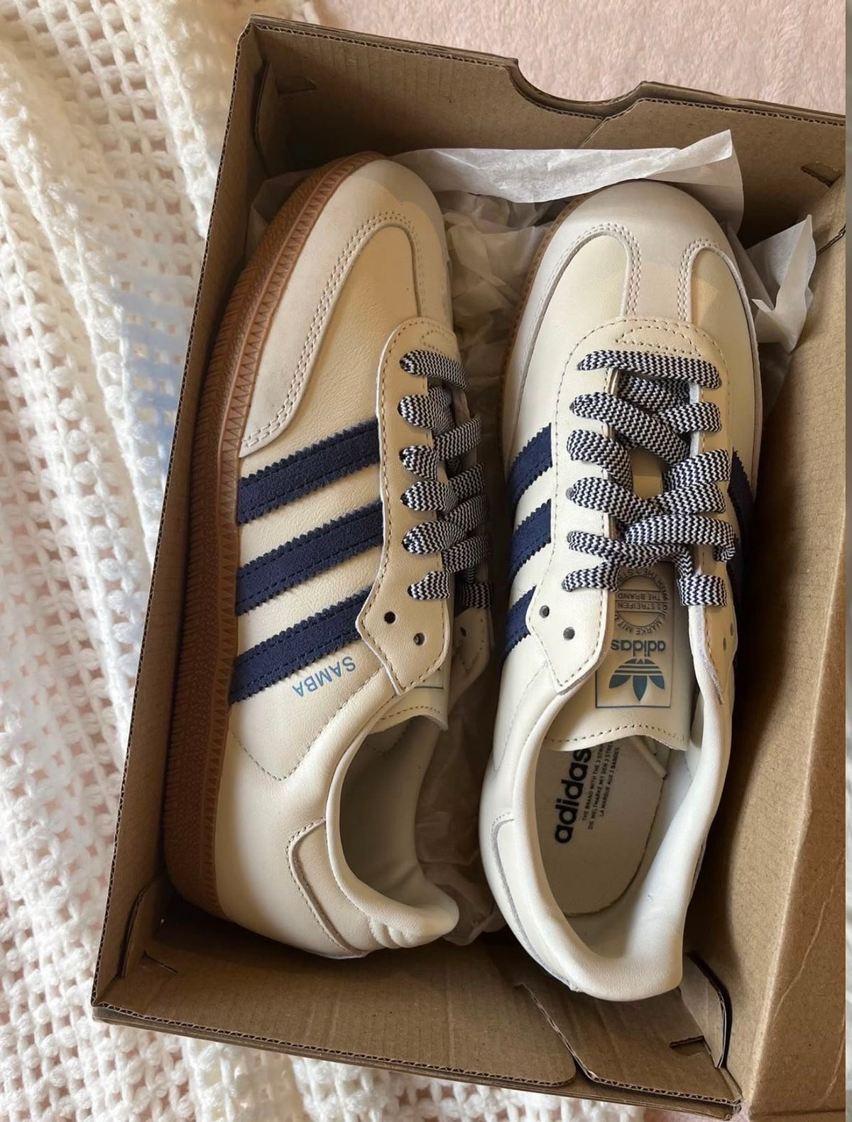 ADIDAS SAMBA OG OF WHITE DARK BLUE