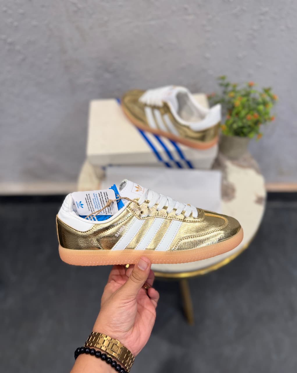 ADIDAS ORIGINALS SAMBA GOLDEN WHITE