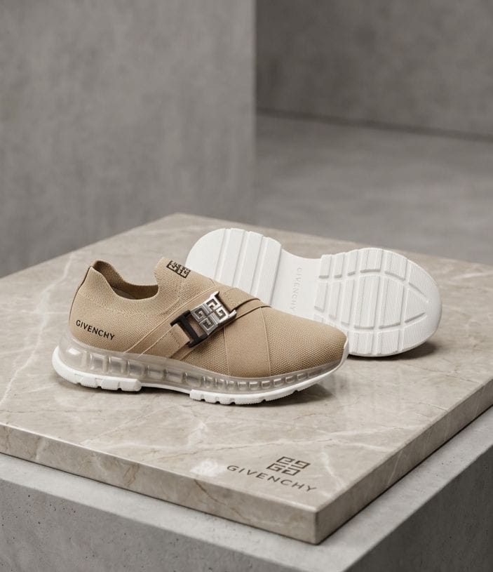 GIVENCHY PARIS BEIGE BUCKLE SNEAKER