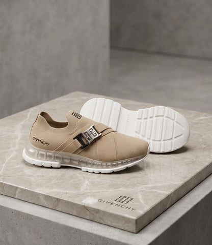 GIVENCHY PARIS BEIGE BUCKLE SNEAKER