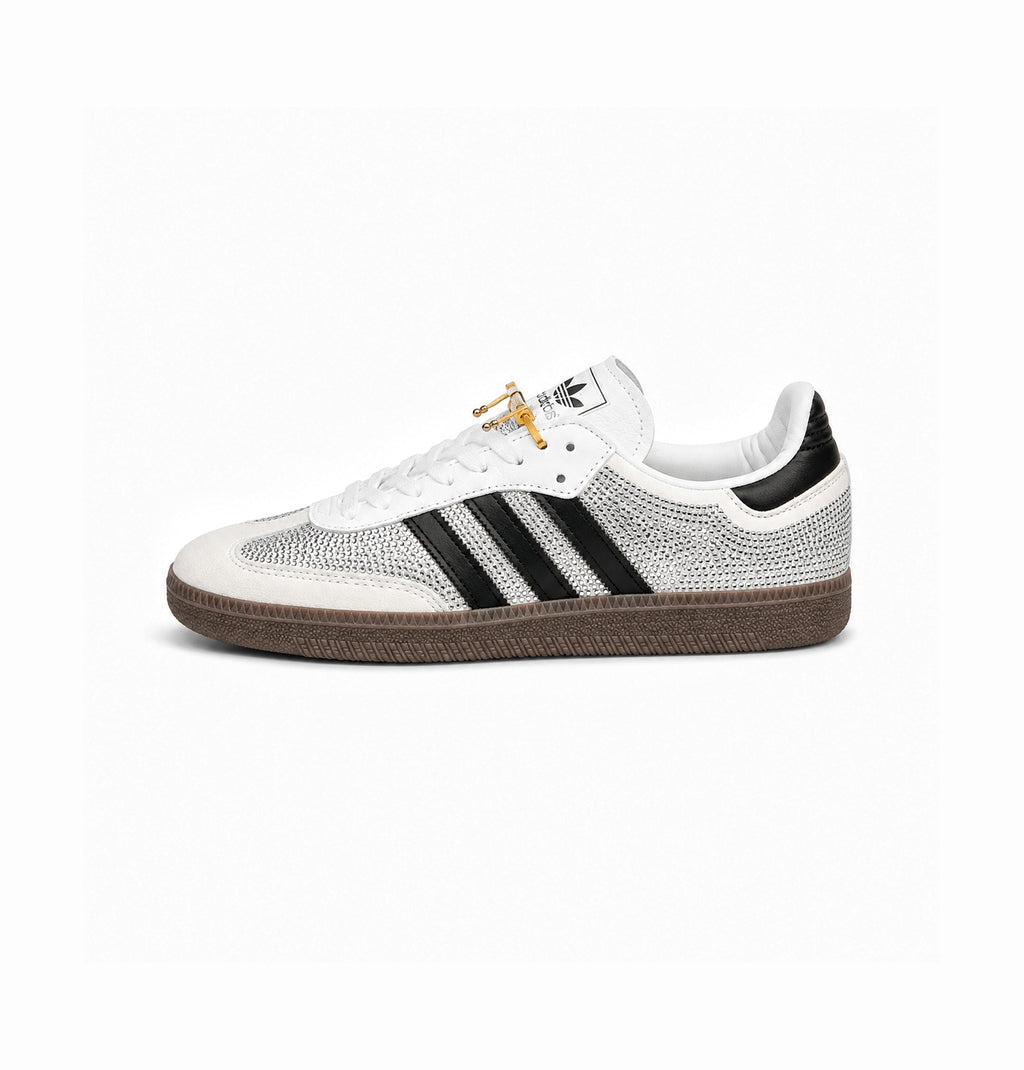 ADIDAS ORIGINAL SAMBA BLACK SILVER  RHINESTONES