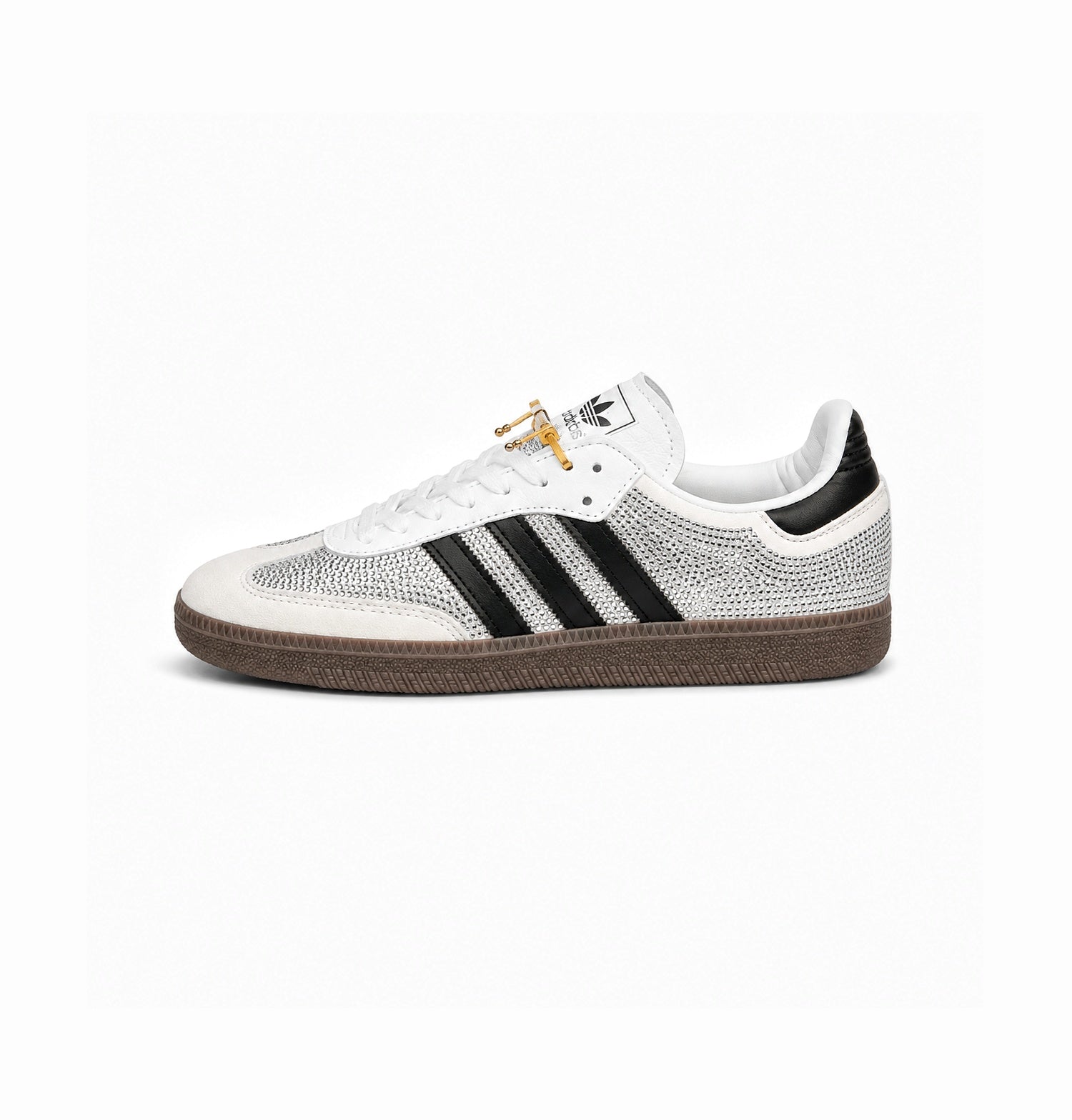 ADIDAS ORIGINAL SAMBA BLACK SILVER  RHINESTONES