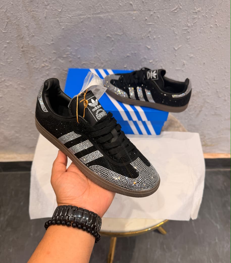 ADIDAS ORIGINAL SAMBA BLACK SILVER RHINESTONES
